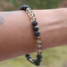 Load image into Gallery viewer, Smokey Quartz x Black Obsidian Bracelet