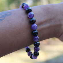 Load image into Gallery viewer, Amethyst x Black Tourmaline Bracelet