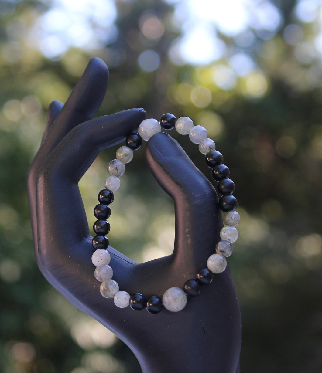 Labradorite x Black Obsidian Bracelet