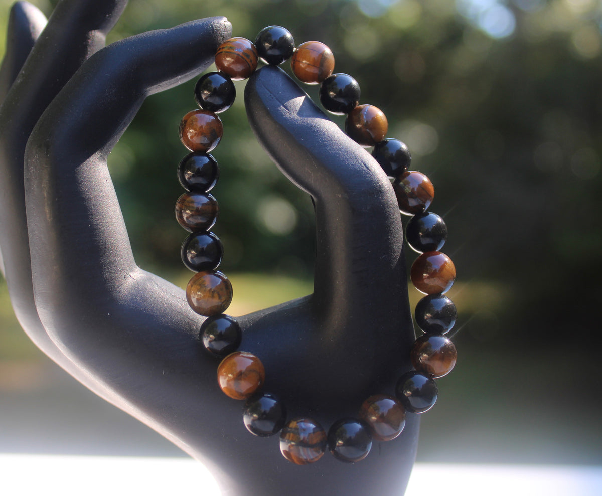 Tigers Eye x Black Tourmaline Bracelet