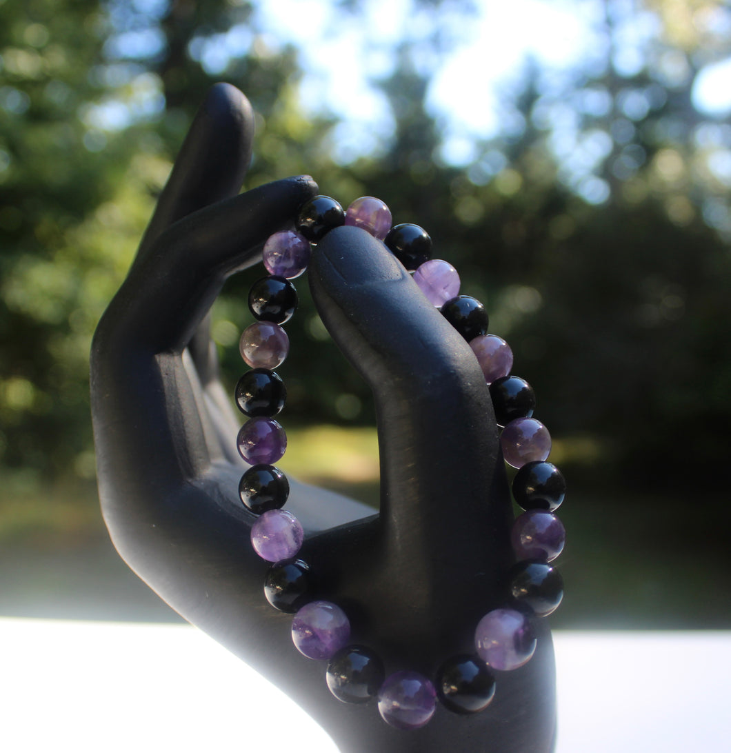 Amethyst x Black Tourmaline Bracelet