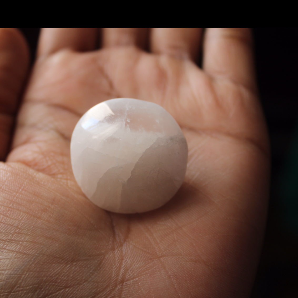 Selenite Palm Stone