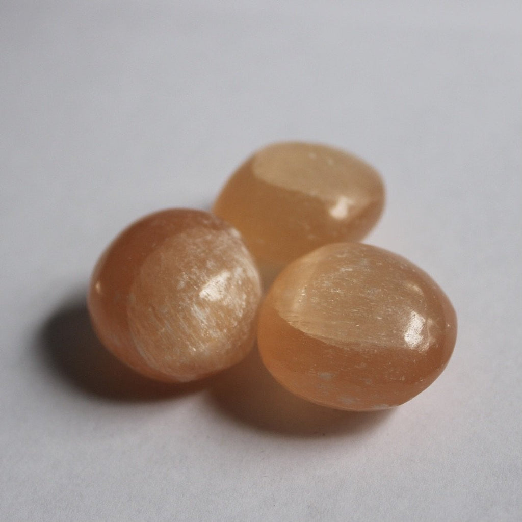 Orange Selenite Palm Stone