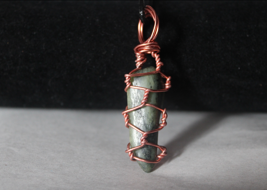 Prehnite with Epidote Pendant