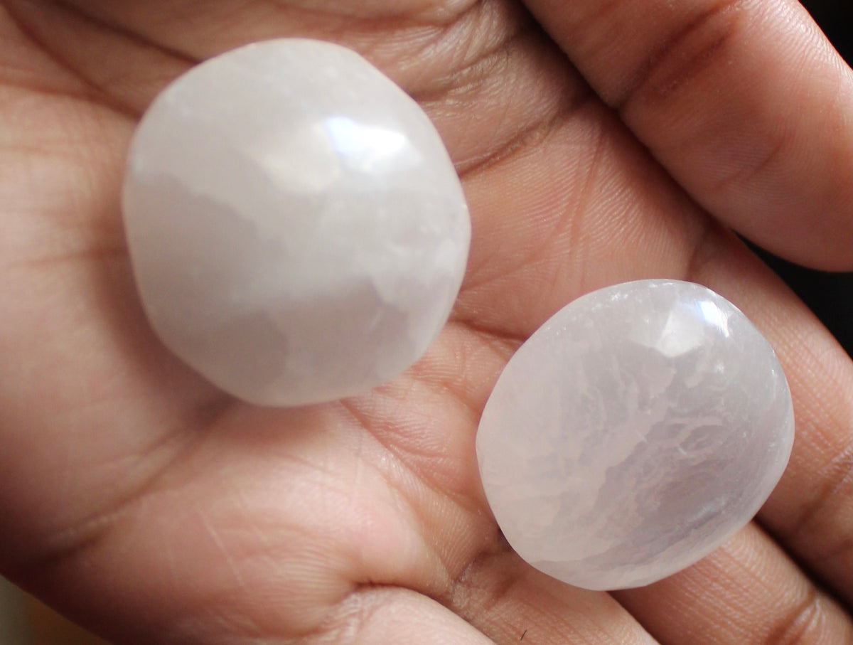 Selenite Palm Stone