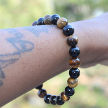 Load image into Gallery viewer, Tigers Eye x Black Tourmaline Bracelet
