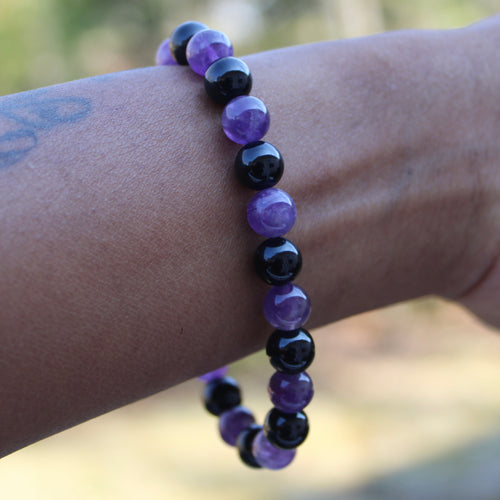 Amethyst x Black Tourmaline Bracelet